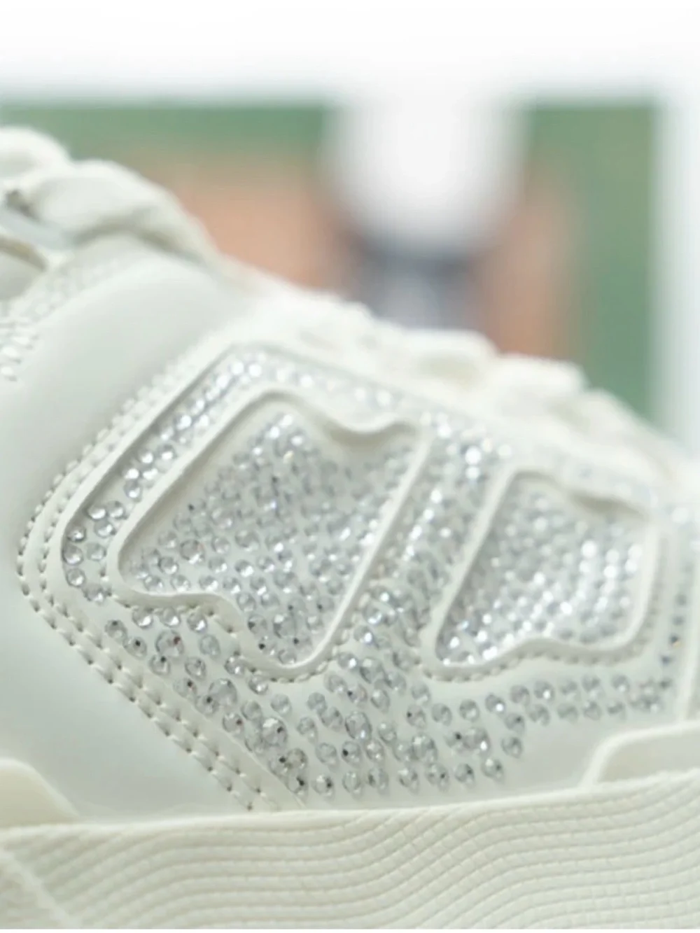 💠💎👟💎💠 Watson White Rhinestone Chunky Bones Sneakers